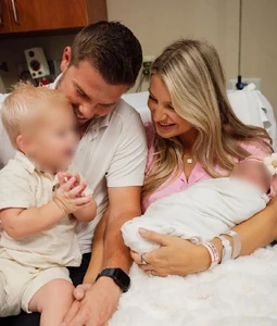 Trace, Lydia, Ryker, and baby Kaia.