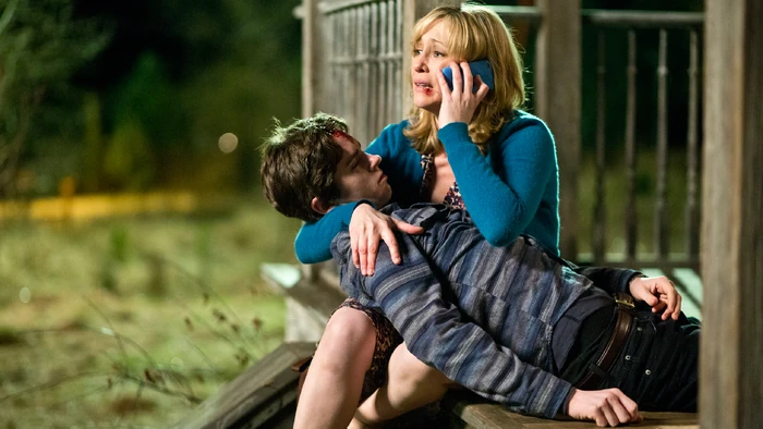 Norma pauses on the front porch and tries a new strategy; she calls the police. She tells them that someone is trying to kill them, gives her address, and hangs up. It's time to get Norman to safety.