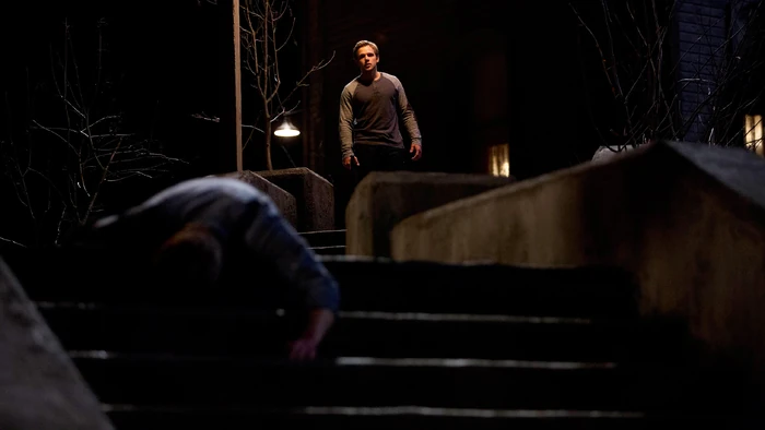 After what feels like an eternity, Shelby crumples to the ground as Dylan runs out from the house. It's over.