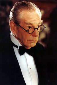 Michael Gough (1916-2011), as Alfred Pennyworth, both live-action and voice (Motion Picture Anthology and (Batman: Knightfall Audio Drama)