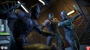 Batman battles Bane and Mr. Freeze