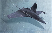 Batman: Arkham Origins Batplane concept art.