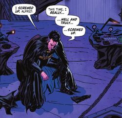 Bruce contemplates his actions with Alfred