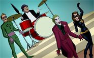 Penguin with Joker, Riddler, and Catwoman in Batman: Return of the Caped Crusaders