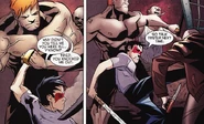 Colin, as Abuse, helps Damian fight Zsasz