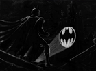 David Russell cathedral batsignal conceptual illustration