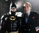 Kane with Michael Keaton on the set of Batman