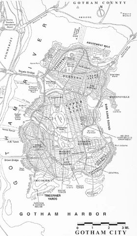 Fictional map of Gotham City in New Jersey