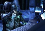 Batman inside the Batcave