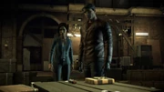 Bruce and Avesta investigating the Pact's lair
