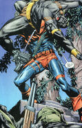 Deathstroke exhibiting his enhanced strength