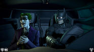 Joker in the Batmobile.