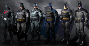Full alternate Batsuit roster minus the Year One and Sinestro Corps costumes.