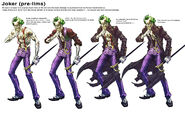 Concepts (pre-lims) of injured Joker by character artist Carlos D'Anda.