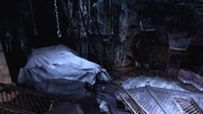 La Batcave de l'île d'Arkham après l'attaque des plantes d'Ivy