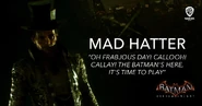 Citation du Chapelier fou dans Batman: Arkham Knight