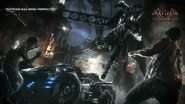 Batman Arkham Knight19.jpg (195 kio) Batman quittant sa Batmobile pour infliger un coup à des sbires