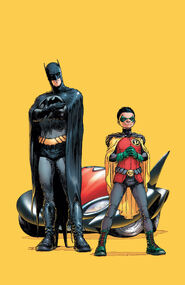 Dick Grayson e Damian Wayne como Batman e Robin