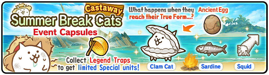Summer Break Cats Castaway (Event Gacha) | Battle Cats Wiki | Fandom