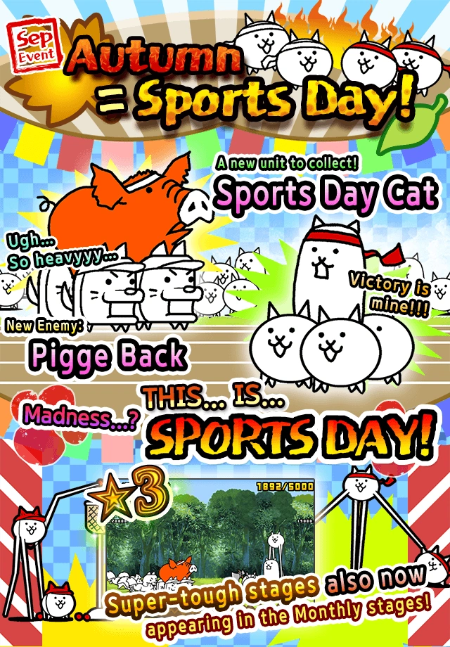 autumn = sports day! (monthly event)