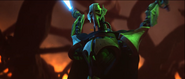 Grievous Hero about to clash with evil Nightsister Morgan Elsbeth is a false depiction of the Battle of Dathomir because Grievous Hero was never in this upgraded body until late 20 BBY