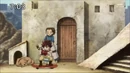 Tsurugi playing skateboard.