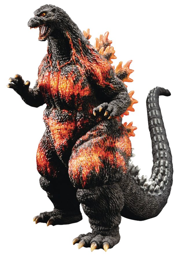 burning godzilla plush