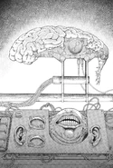 Zapan's brain and facial remains recovered from the sewers by Desty Nova