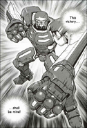 Niz prepares for battle with his rail suit