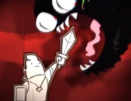 Purrham fighting a troll. Yes, this is a Castle Crashers reference!