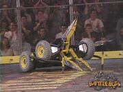 Diesector performs a victory dance as War Machine is counted out.