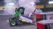 LiPo smoke from Gassy Cat filled the BattleBox during the previous season's battle between MadCatter and SawBlaze.