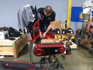 Red Devil being worked on.