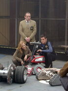Ronin, Tazbot, and Dreadnought on the set of CSI.