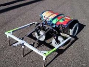 Front view of Trippy with its weapon fired.