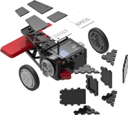 An exploded view of the toy.