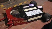 Paydar in the Pits with its wedge and spikes attached