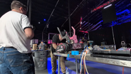 Team Danby working on Slammo! during BattleBots FaceOffs.