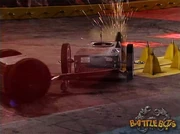 Lambo's disk shatters on the ramrods.