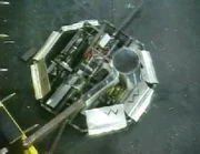 The Wacky Compass gets flattened by the pulverizer.