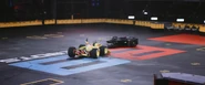 HyperShock taking on Tombstone, as seen in BattleBots: Champions II.