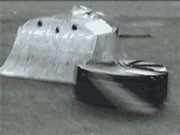 La Machine takes on S.L.A.M. at Underground Robot Street Fight in February 1999.