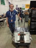 Tim Paterson with HexaDecimator at RoboGames 2017.