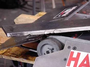 Hazard close up.jpg (67 KB) A close-up of the front of Hazard, showing damage to its bar.