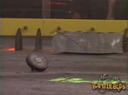 Sublime's wheel after one of HammerHead's rams.