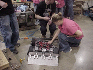 The team working on Blind Date's internals in The Pits
