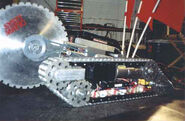 A view of inside one of Ronin's tread pods.