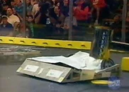 Shish-ka-bot 1.1 gets hammered by the pulverizer.