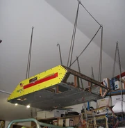 KillerB's frame mounted on team member Ed Haas's garage ceiling in 2015