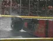 Paydar impaled on the spike strip and burning rubber while trying to free itself.